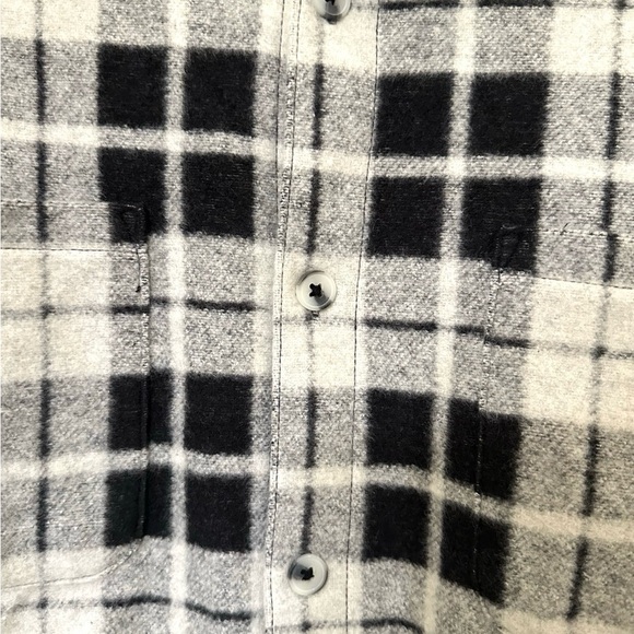 Men’s Goodfellow & Co Plaid Flannel Shirt Black and White Size XL - Picture 4 of 7